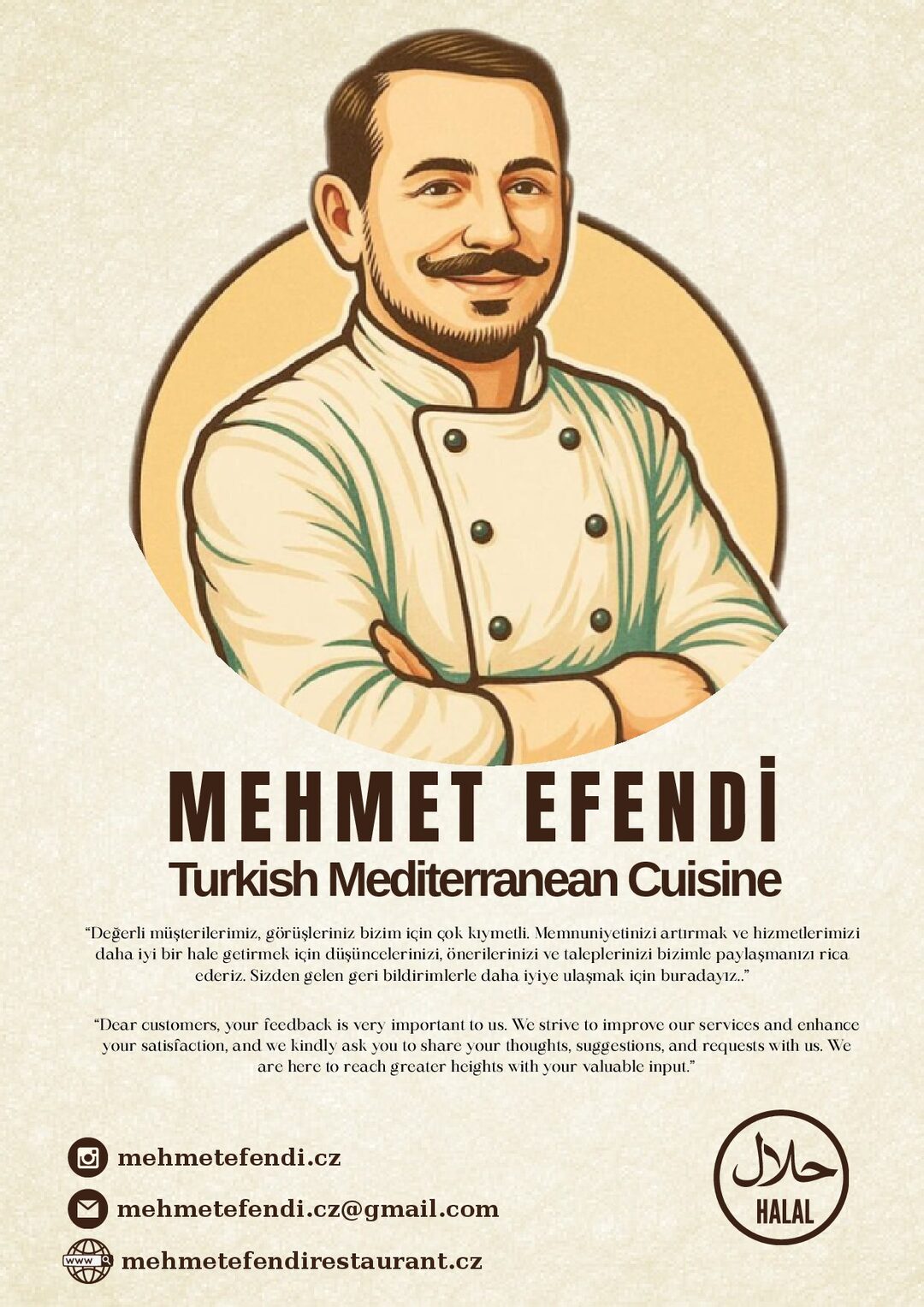 Mehmet Efendi Turkish Mediterranean Cuisine — menu cover